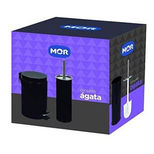 Conjunto Lixeira Escova Vaso Sanitário Mor