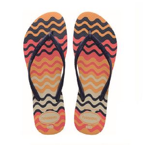 Havaiana Slim Pets Bege Palha Mara Fluor 35/6