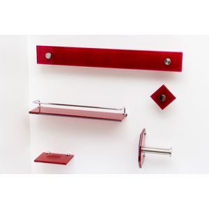 Kit Acessórios Banheiro 5 Pç Vidro 8mm Luxo Vinho  Vildrex