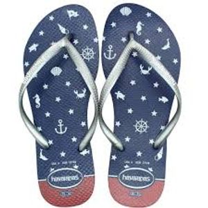 Havaiana Slim Nautical Marinho/Prata 35/6