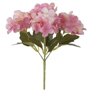 Buquê Flor Artificial Hortência X5 29 cm Rosa Outono Arte Flor