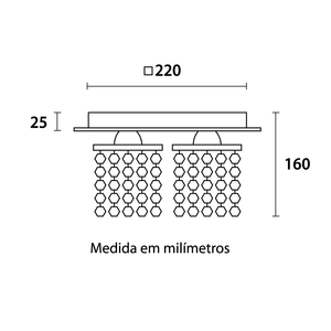 Lustre Lizzie Quadrado Cristal 4XG9 Blumenau