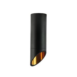 Plafon Niágara Sobrepor Preto e Dourado 16 Cm Luminatti