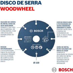 Disco de Corte Madeira Para Serra Mármore 110 Mm Bosch