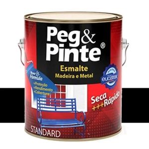 Tinta Esmalte Brilhante Peg & Pinte Preto Galão 3,6 Litros Eucatex
