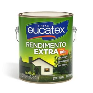 Tinta Acrilica Fosca Rendimento Extra Branco Neve Galão 3,6 Litros Eucatex