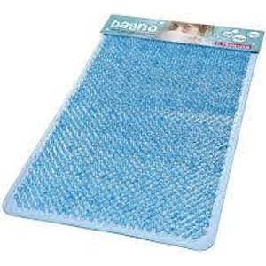 Tapete Banho Plástico Pincéis Azul 65x36 Cm Atlas