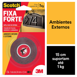 Fita Dupla Face Espuma Fixa Forte 24 Mmx1,5M 3M