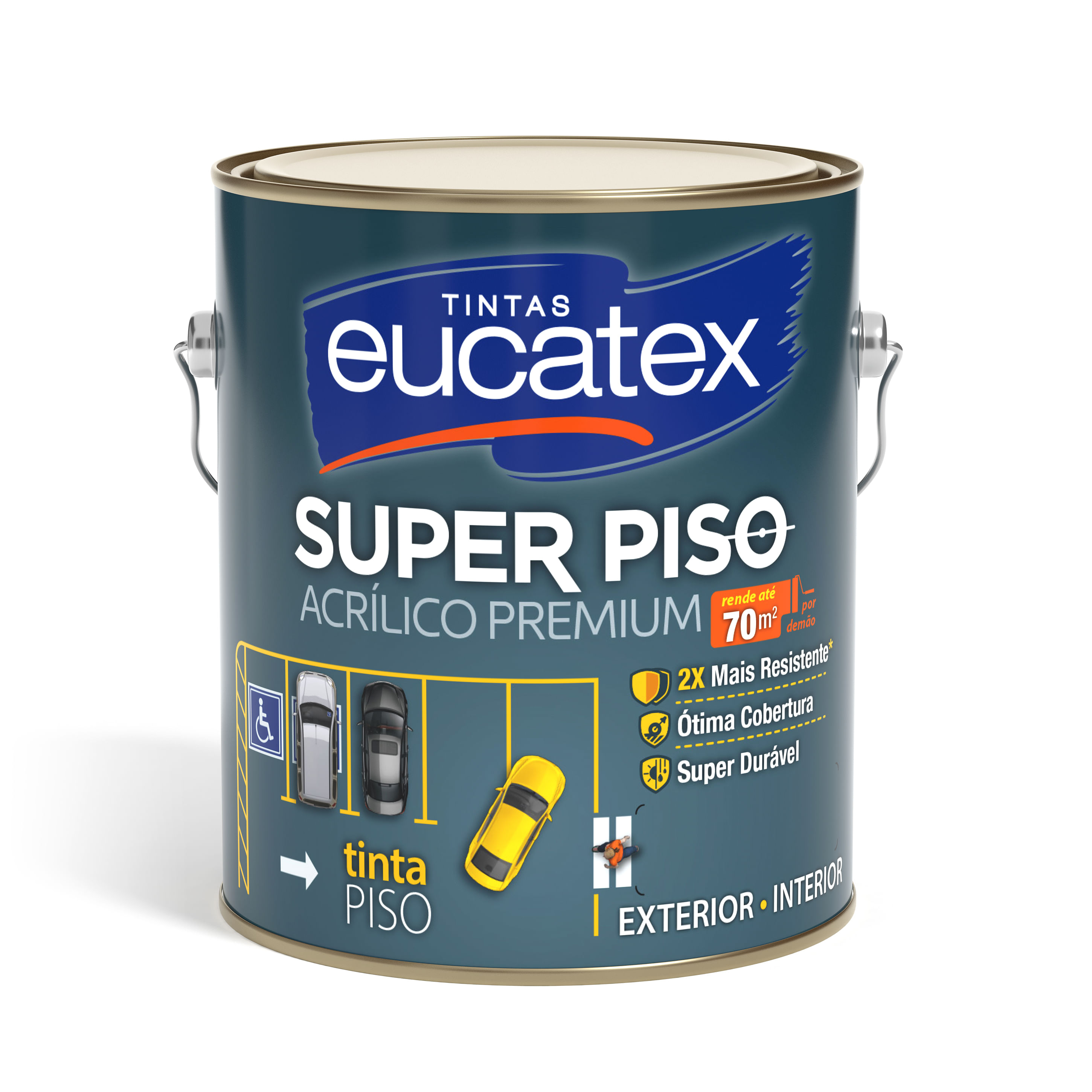 Tinta Para Piso Acrílico Premium Concreto Galão 3,6 Litros Eucatex ...