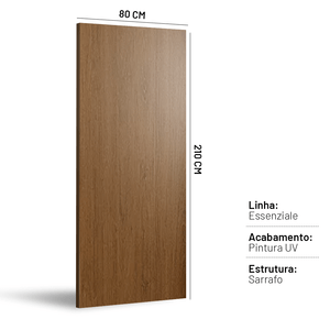 Folha de Porta Linha Essenziale Imbuia Lisa 210x80 Cm Concrem Wood