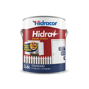 Tinta Esmalte Hidra+ Preto Galão 3,6 Litros Hidracor