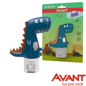 Luminária Led Noturna Dino Amarela 3000K 1W Bivolt Avant