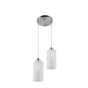 Pendente Vidro Branco Jasmin Com Base Alumínio Escovado Blumenau