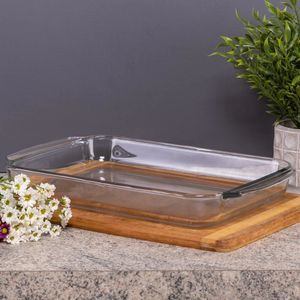 Assadeira Retangular Vidro 34,8x24x5,8 cm Globimport