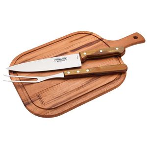 Jogo Churrasco Inox 3 Peças Polywood 21198414  Tramontina