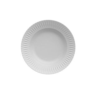 Prato Fundo Em Porcelana Diamante 23,5 Cm Branco Germer