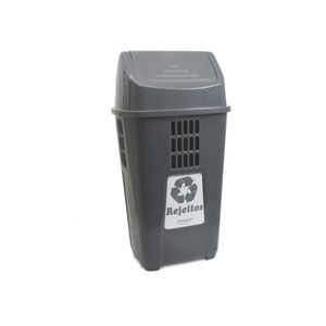 Lixeira Basculante Cinza 50 Litros Plasvale