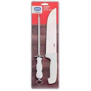 Kit Assador 2 Peças Faca 9'' Chaira Mor