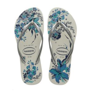 Havaiana Slim Organic Branco/Bright Silver 33/4