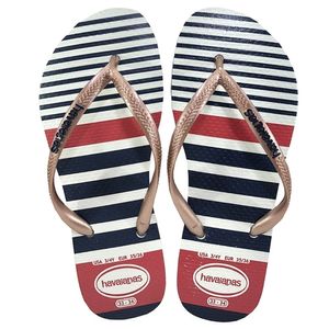 Havaiana Slim Nautical Branco Rosa 35/6 EXC