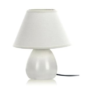 Abajur Cerâmica 1xe27 40W Tecido Branco Quality Iluminação