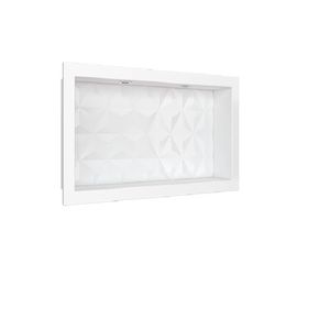 Nicho Texturizado em Mármore Sintético com LED 60x30 Branco Cozimax
