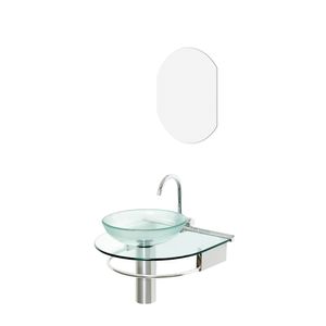 Conjunto De Lavabo Para Banheiro Com Espelho Cris-Class Jade 50 Cm Cris Metal