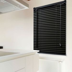 Persiana Horizontal Pvc Off  Preto 25 Mm 120x130 Cm Evolux