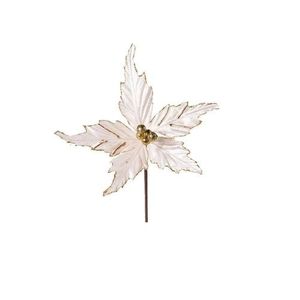 Flor Natalina Artificial Deativa Dourada Vazada 1695780 Cromus