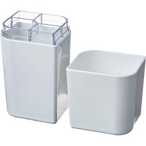 Porta Escova De Dente Com Tampa Pétala Branco OU