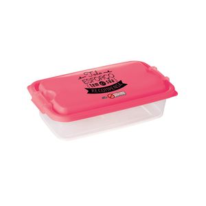Pote de Plástico Decorado Com Travas Clic e Trave Protege 520 Ml Plasútil