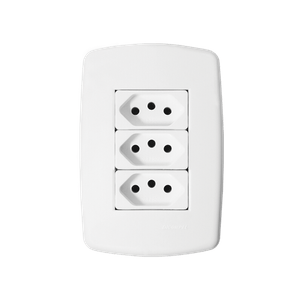Tomada 3 Universal 2P+T 10A Com Placa 4x2 Montreal Plus Dicompel