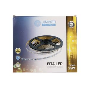 Fita Led 25W 2700K 12V 5M IP20 Com Fonte LM1249 Luminatti