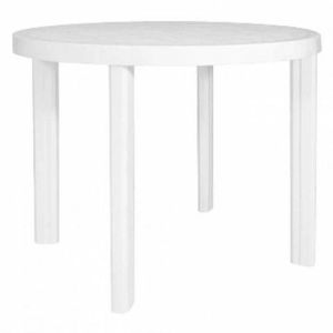 Mesa PVC Redonda Guinea Branca 90x72 Cm Gardenlife