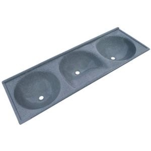 Tanque Mármore Sintético Triplo T155 155x55 Cm Cinza Real Decoralita