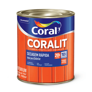Tinta Esmalte Coralit Secagem Rápida Acetinada Branca 900 Ml Coral