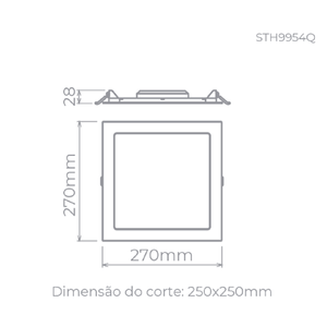 Painel Led de Embutir 24W 4000K Bivolt STH9954Q/40 Stella