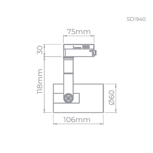 Spot Para Trilho Flow MR16 Branco SD1940BR Stella