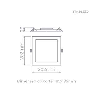 Painel Led De Embutir 18W 6500K Bivolt Stella