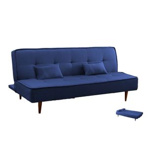 Sofá Cama Monarca 2302 Veludo Luxor Azul Js Móveis