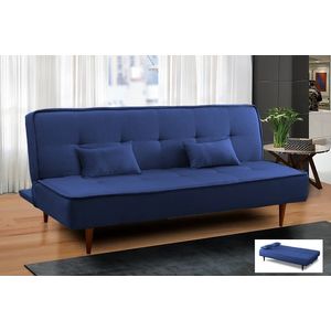 Sofá Cama Monarca 2302 Veludo Luxor Azul Js Móveis