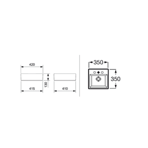 Cuba De Apoio 350x350 mm Com Mesa Pq35 Onix Roca