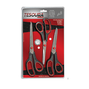 Kit Tesoura Black Redonda 3 Peças Zein