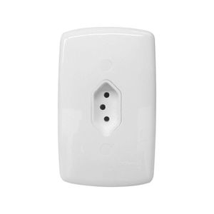Tomada Universal Mônaco 2P+T 20A Com Placa 4x2 Branco Dicompel