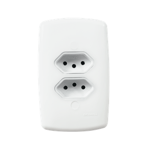 Tomada Universal Dupla 2P+T 20A Com Placa 4x2 Branco Mônaco ON-7300/31 One
