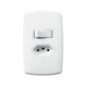 Interruptor Simples Com 1 Tomadas Universal 2P+T 20A Com Placa 4x2 Mônaco ON-7200/11 One