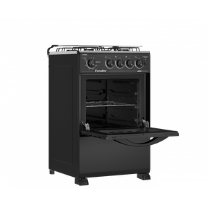 Fogão Caribe Preto Acendimento Automático 4 Bocas 4081 Esmaltec