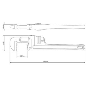Chave Para Tubo Modelo Americano 18" 41067018 Tramontina