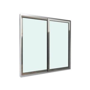 Janela De Alumínio Natural 2 Folhas 100x100 Cm (AxL) Com Vidro White Liso Verde Quality/Prime