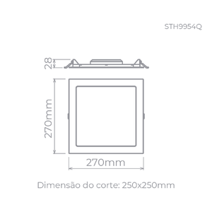 Painel Led De Embutir Eco Branco 24 W 3000K Bivolt  STH9954Q/30 Stella